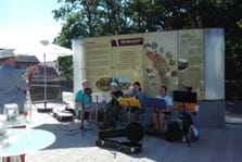 Musiker Stadtfest Baunach an Brücke